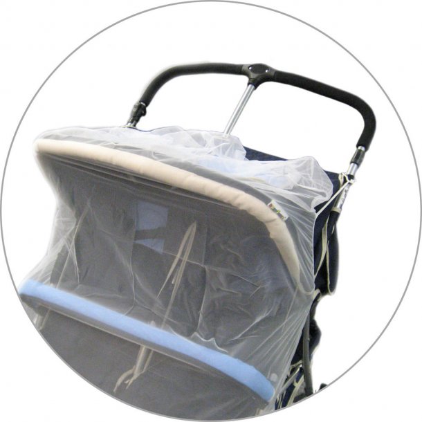 Insektnet til tvillingeklapvogn og jogger, hvid