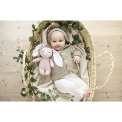 Bunnies - Elina i bomuld og hr, Rosa, 20 cm 