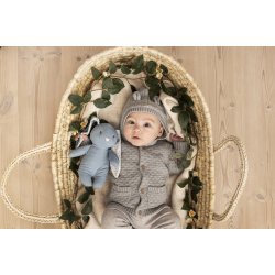 Bunnies - Elina i bomuld og hr, Bl, 20 cm 