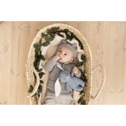 Bunnies - Elina i bomuld og hr, Bl, 20 cm 