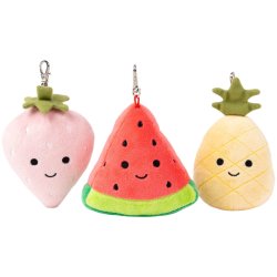 Teddy Bag Tags, Frugt - Displaybox 30 stk