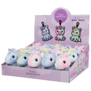 Teddy Bag Tags, Enhj�rning - Displaybox 20 stk