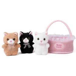 Teddy Cats - Gavekurv m. Katte, 15x15 cm