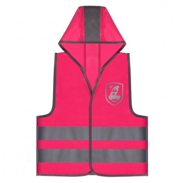 Sikkerhedsvest m. htte - Pink 