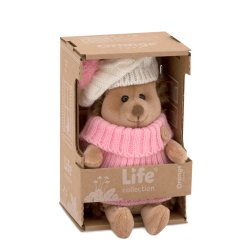 Fluffy the Hedgehog - White/Pink Hat, 15 cm