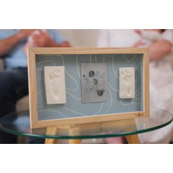 2 x Babyaftryk i Aflang Ramme - Abstrakt