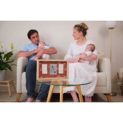 2 x Babyaftryk i Aflang Ramme - Terrakotta