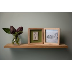 Babyaftryk i Dobbeltramme - Oliven