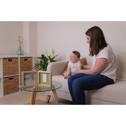 Babyaftryk i Dobbeltramme - Oliven